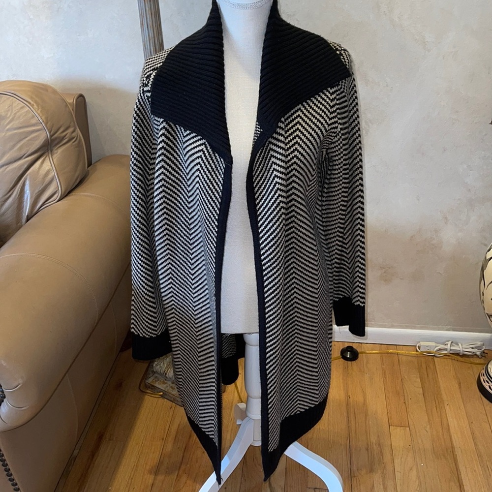 DKNY Black and Beige Sweater